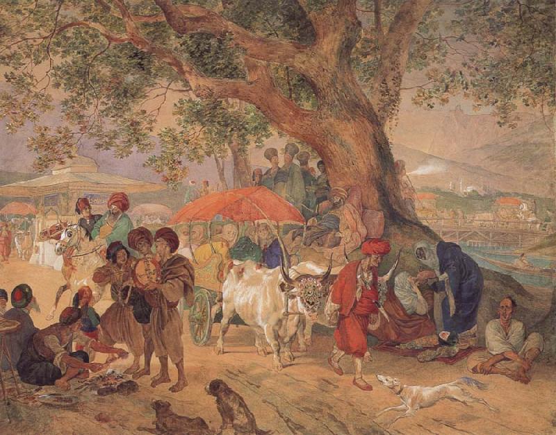 A Break in the Journey,Near Constantinople, Karl Briullov